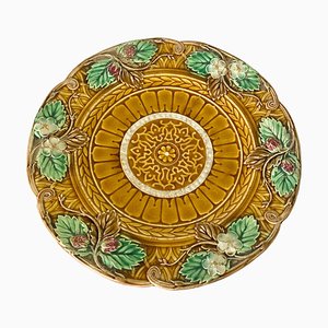 Faience Majolica Plate by Sarreguemines, 19th Century, France