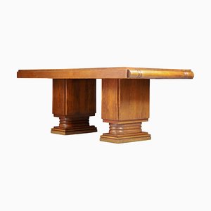 Art Deco French Oak Extendable Table attributed to Charles Dudouyt, France, 1940s