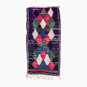 Tapis Boucherouite Berbère Multicolore Vintage