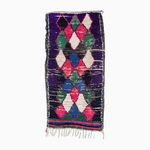 Vintage Berber Multicoloured Bold Boucherouite Rug
