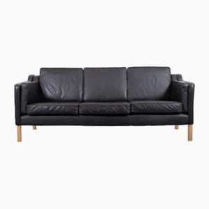 Black Leather Sofa from Mogens Hansen, Denmark