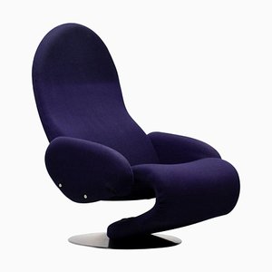 Dark Blue System 1-2-3 Lounge Chair from Verner Panton, 1970s