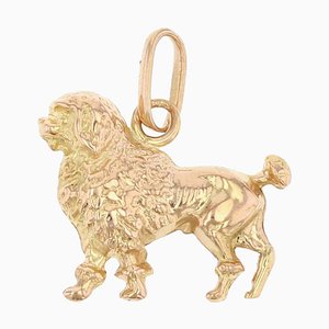 Pendentif Caniche en Or Jaune 18 Carats, 1960s