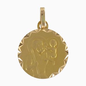 18 Karat Antike Gelbgold Saint Christopher Medaille, 1890er