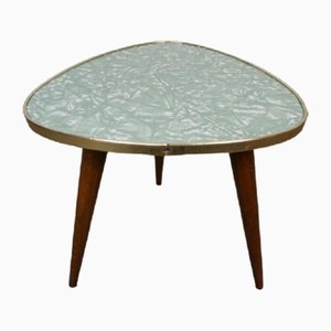 Pastel Green Marbled Resopal Plate Flower Stool, 1950s