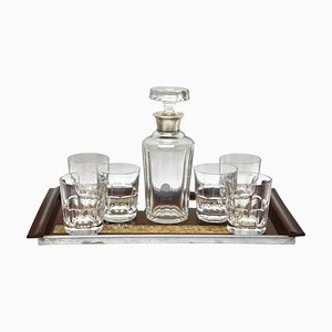 Whisky Set mit Serviertablett von Val Saint Lambert, 1957, 8er Set