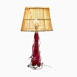 Twisted Light Table Lamp in Crystal Glass from Val Saint Lambert, 1952
