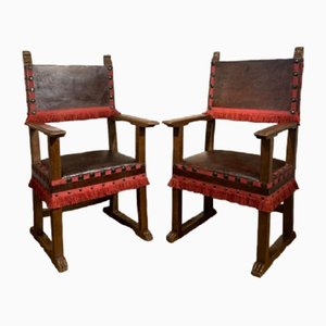 Late 16th Century Throne Armchairs, Set of 2