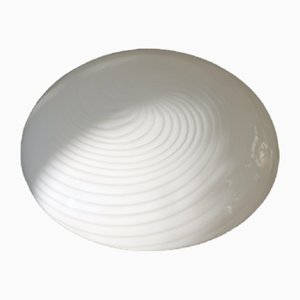 Vintage Murano White Swirl Ceiling / Wall Lamp, 1970s