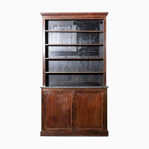 Large French Empire Mahogany & Marble Bookcase Cabinet, 1900s