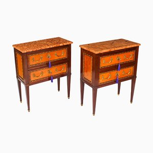Antique Satinwood Bedside Tables, 19th Century, Set of 2
