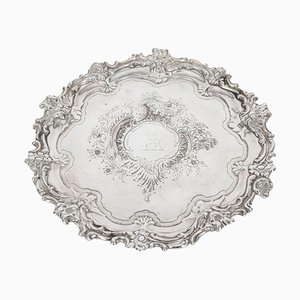 Antique Shefield Silver-Plated Salver Tray by Smith, Tate & Nicholson, 19th Century