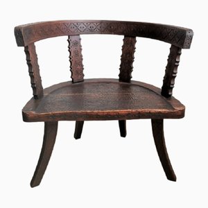 Mid-Century Modern Italian Carved Chair by Ettore Zaccari, 1950s