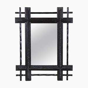 Rustic Tramp Art Mirror with Double Frame, Austria, 1880s