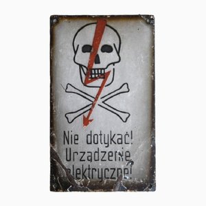 Señal de advertencia polaca vintage