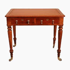 Desk or Writing Table with Two Drawers in Mahogany, 19th Century