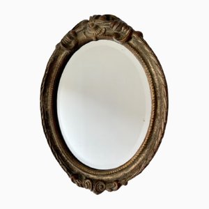 Vintage Oval Mirror with Gold Frame