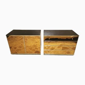Lacquered Wood and Mirrored Glass Drawer by Renato Zevi, Italy, 1970s