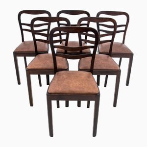 Art Deco Dining Chairs, Poland, 1950s, Set of 6