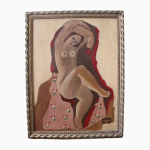 After Kadar Bela, Female Nude, 1970s, Oil on Board