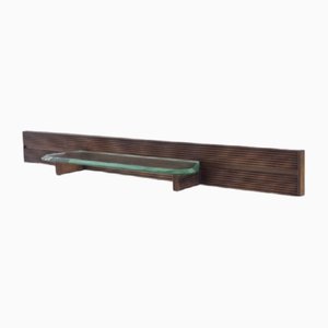 Hanging Console in Wood and Glass by Pietro Chiesa for Fontana Arte, 1950s