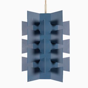 Danish Geometric Metal Pendant Light in the Style of Niels Esmann and Poul Gernes, 1970s