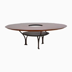 Circular Coffee Table in Metal and Wood
