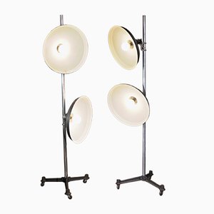 French Double Reflector Floor Lamps from Cremer, 1950, Set of 2