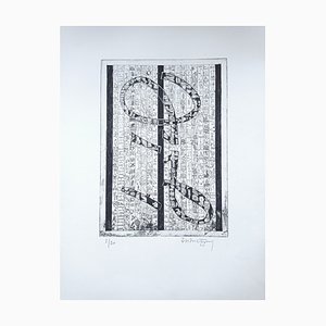 Isidore Isou, Lettrist Composition, 1980s, Original Etching