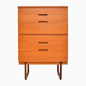 Vintage Walnut Chest of Drawers attributed to Uniflex, 1960s