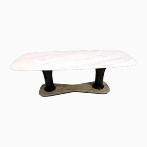 Dining Table with Portuguese Pink Marble Top attributed to Osvaldo Borsani, 1950s