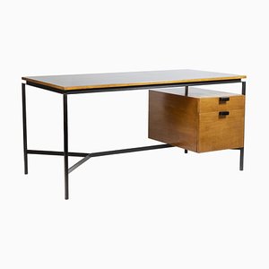 Desk in Oak and Metal by Pierre Paulin, 1950s