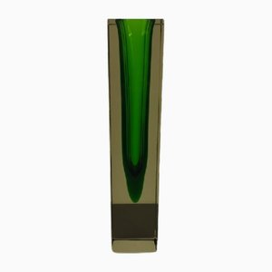 Sammerso Murano Vase in Grün von Flavio Poli für Seguso, 1960er