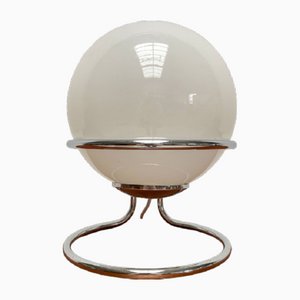 Vintage Minimalistic Round Bulb Chrome Table Lamp, 1970s