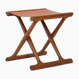 Folding Stool in Style of Poul Hundevad from Hundevad & Co., 1960s