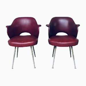 Mid-Century Modern Skai Leather Office Chairs, Italy, 1950s, Set of 2