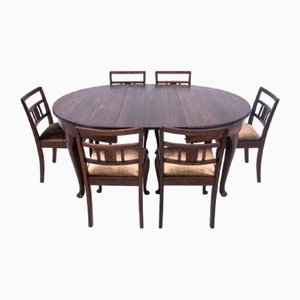 Antique Table and Chairs, Western Europe, 1900s, Set of 7