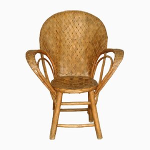 Wood Chair with Chestnut Leaves, 1950