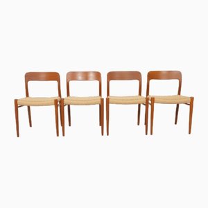 Teak Model 75 Dining Chairs by Niels Otto Møller for J.L. Møllers, Set of 4