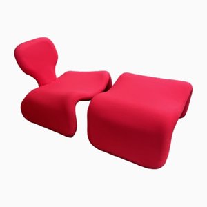 Chair and Ottoman for Airborne by Olivier Mourgue from Djinn, 1960s, Set of 2