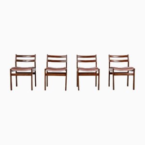 Mid-Century Teak and Velvet Chairs from White and Newton, Set of 4