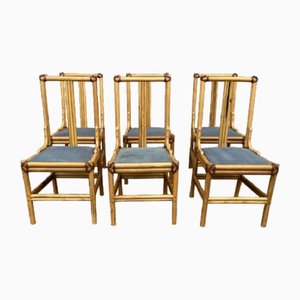 Chaises en Bambou, 1970s, Set de 6