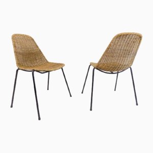 Rattan Dining Chairs by Gian Franco Legler, 1950s, Set of 2
