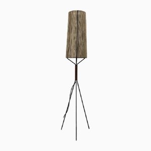 Three-Legged String Lamp with Braided Umbrella and Leather Handle