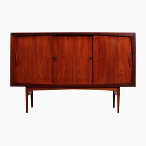 Vintage Danish Highboard with Bar Compartment and Drawer in Teak