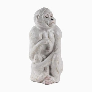 Enamelled Terracotta Monkey Figurine