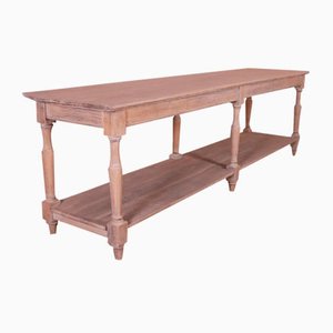 French Bleached Oak Drapers Table, 1890s