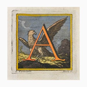 Luigi Vanvitelli, Letra del alfabeto: A, Grabado, siglo XVIII