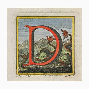 Luigi Vanvitelli, Letter of the Alphabet: D, Etching, 18th Century