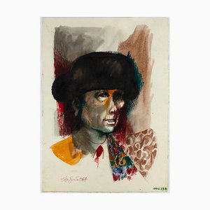 Leo Guida, Matador 1, Tusche und Aquarell, 1960er